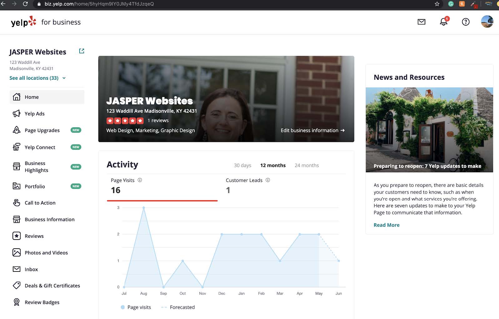 How to add to Yelp PDF